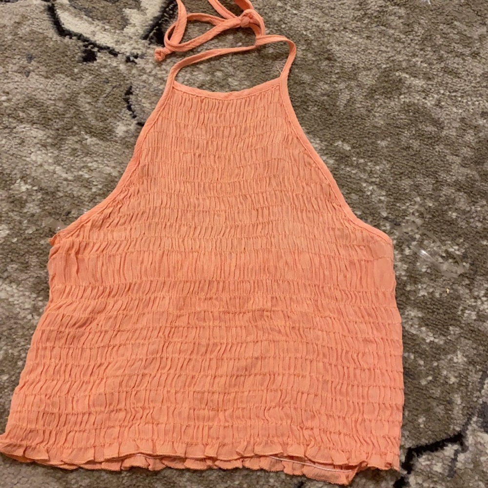Pacsun LA hearts orange scrunch halter top size small